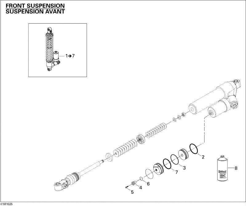  Skidoo MX Z X 600RS, 2010  - Take Apart Shock, Front