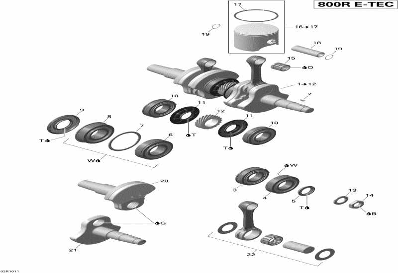 MX Z X 800R ETEC, 2010  - Crankshaft And Pistons