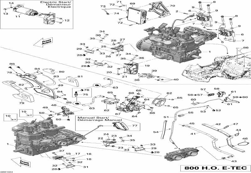 snowmobile SkiDoo MX Z X 800R ETEC, 2010  - Engine