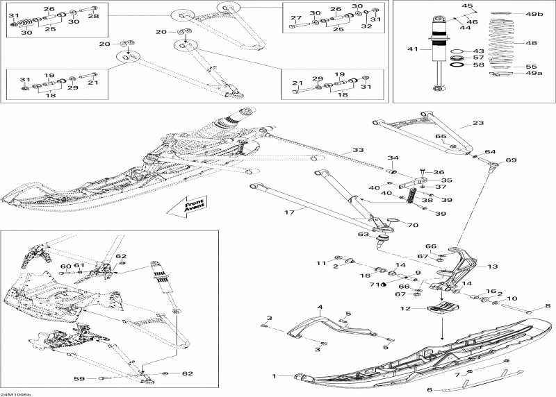 snowmobile Skidoo  Renegade BackCountry 800R PTEK, 2010 - Front Suspension And Ski Bc