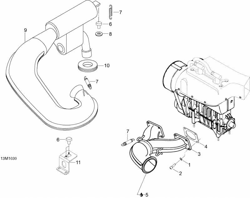 snowmobile BRP SkiDoo ����������� Skandic WT 550F, 2010 - Exhaust System
