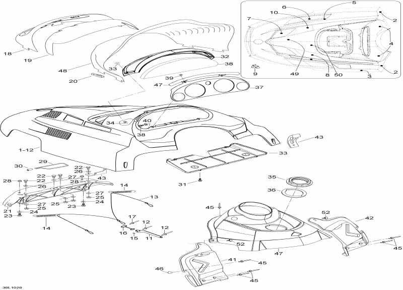snowmobile Ski Doo Skandic WT 600, 2010 - Hood