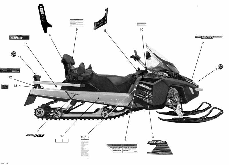 snowmobile  Expedition LE 1200 XU, 2011 - Decals