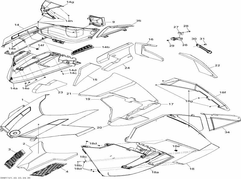 snowmobile  Grand Touring LE 600HO ETEC XR, 2011  - Hood