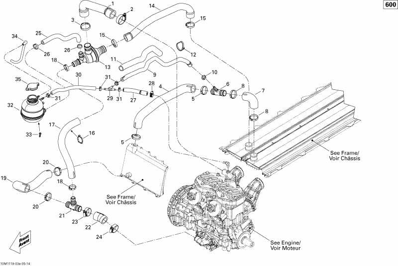 snowmobile Ski Doo Grand Touring Sport 600 XP, 2011  - Cooling System