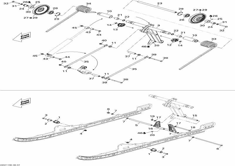 snowmobile ski-doo Grand Touring Sport 600ACE, 2011 ������ - Rear Arm
