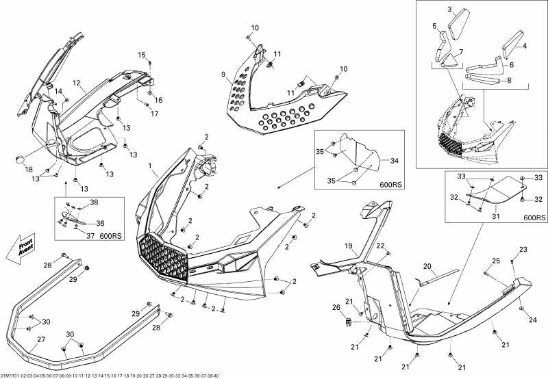 snowmobile Skidoo - Bottom Pan