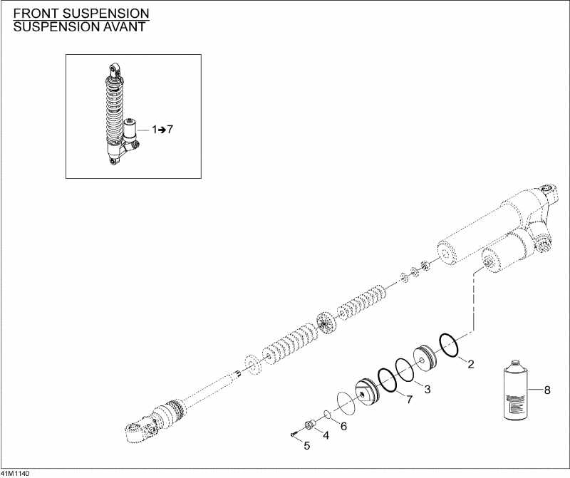 �������� Ski Doo MX Z X 600RS, 2011 ������ - Take Apart Shock, Front