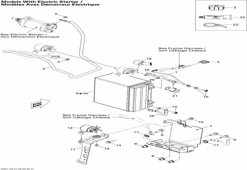  ski-doo  MXZ Sport 550F XP-FAN, 2011 - Battery And Starter