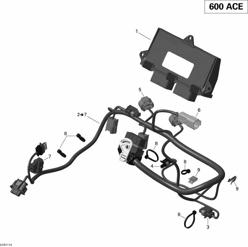  BRP SkiDoo  MXZ TNT 600ACE, 2011 - Engine Harness And Electronic Module