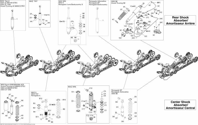 ski-doo Renegade Adrenaline 800R ETEC, 2011 - Rear Suspension Shocks