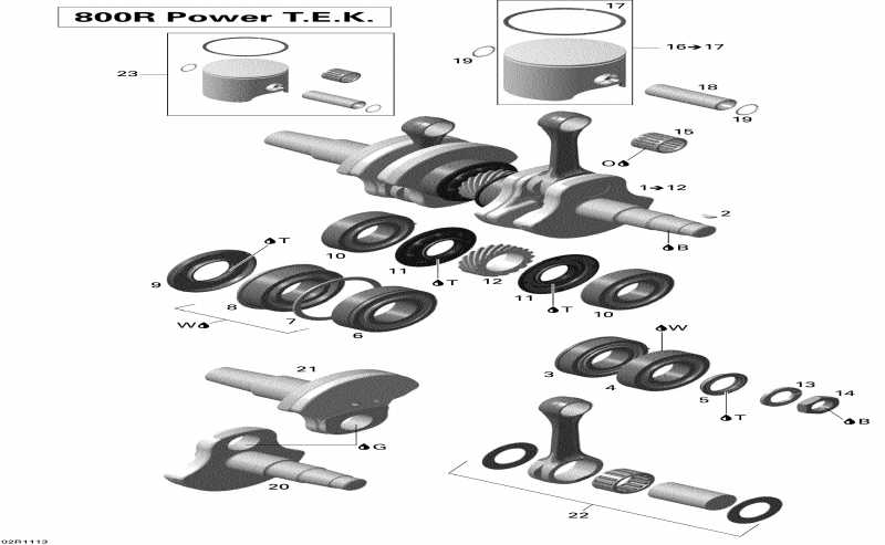 Ski Doo Renegade ADRENALINE 800R PTEK, 2011 - Crankshaft And Pistons