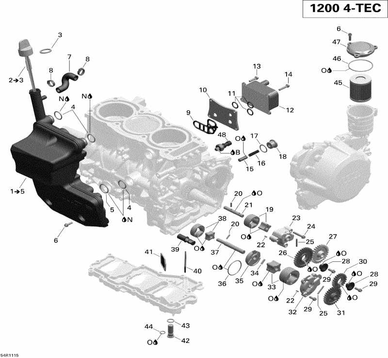 Skidoo Renegade X & Adrenaline 1200 XR, 2011 ������ - Engine Lubrication
