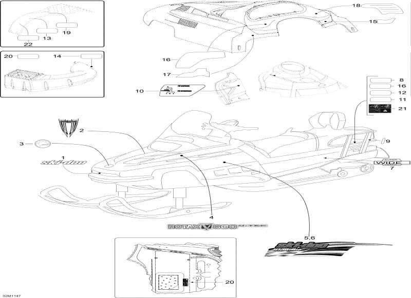  Ski Doo Skandic SWT V800 YetiII, 2011 - Decals