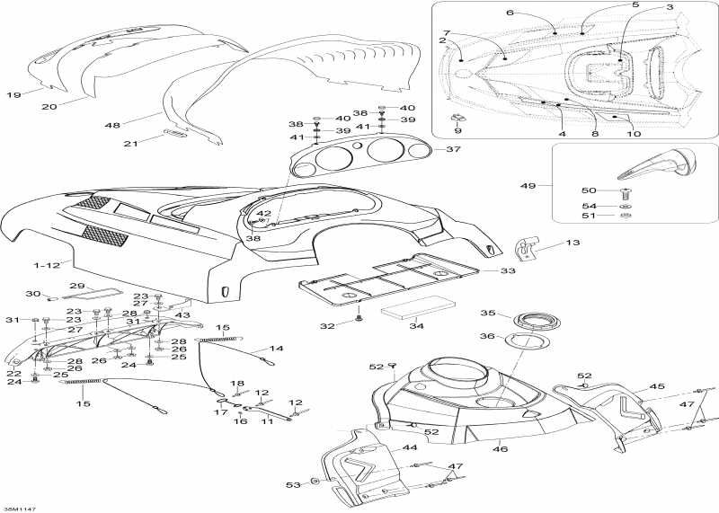 snowmobile SKIDOO Skandic SWT V800 YetiII, 2011 - Hood