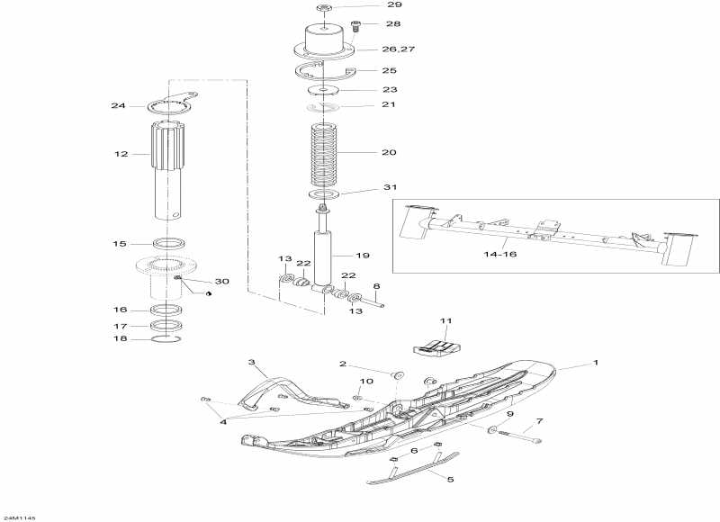 Skidoo Skandic WT 600HO ETEC, 2011  - Front Suspension And Ski