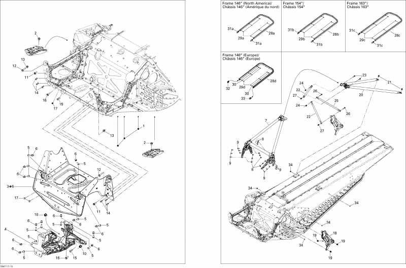 Ski Doo Summit EVEREST 800R E-TEC, 2011 - Frame And Components