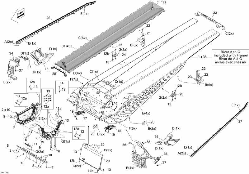  Ski Doo Summit SP 800R P-TEK, 2011  - Frame