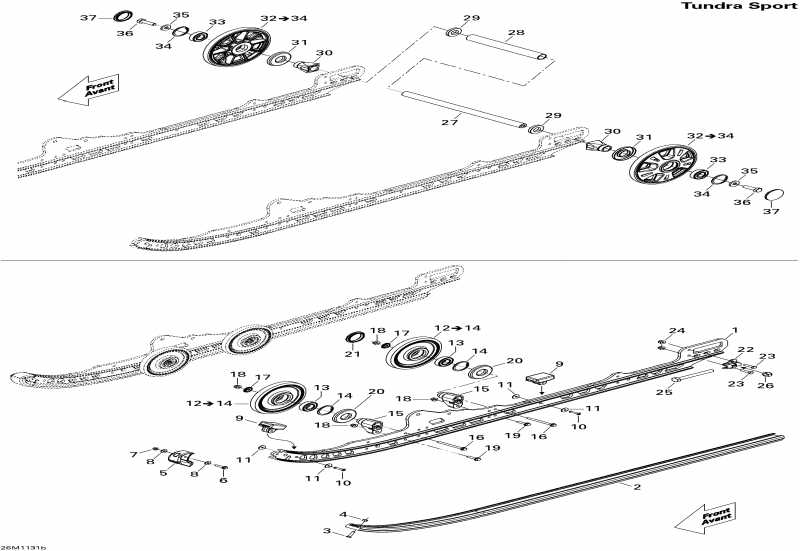   Tundra STD & Sport & LT 550F XP-LTS, 2011  - Rear Suspension Sport 137'