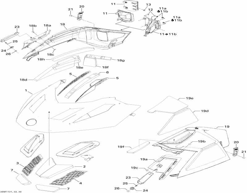 snowmobile  Tundra STD & Sport & LT 550F XP-LTS, 2011 - Hood
