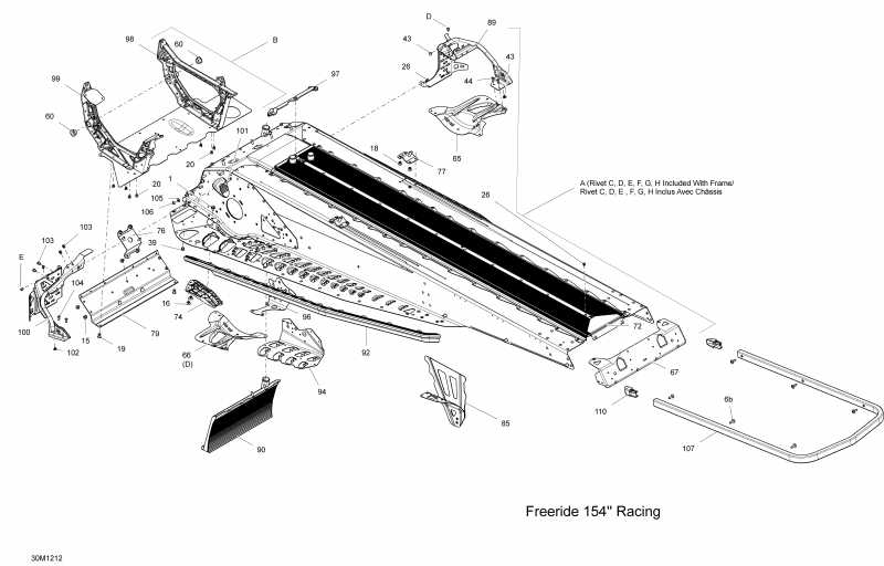  SKIDOO  Freeride 154 800R E-TEC (Racing), 2012 - Frame