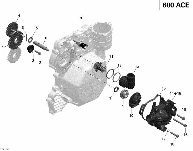  Ski-doo MXZ Sport 600ACE LFF, 2012 - Engine Cooling