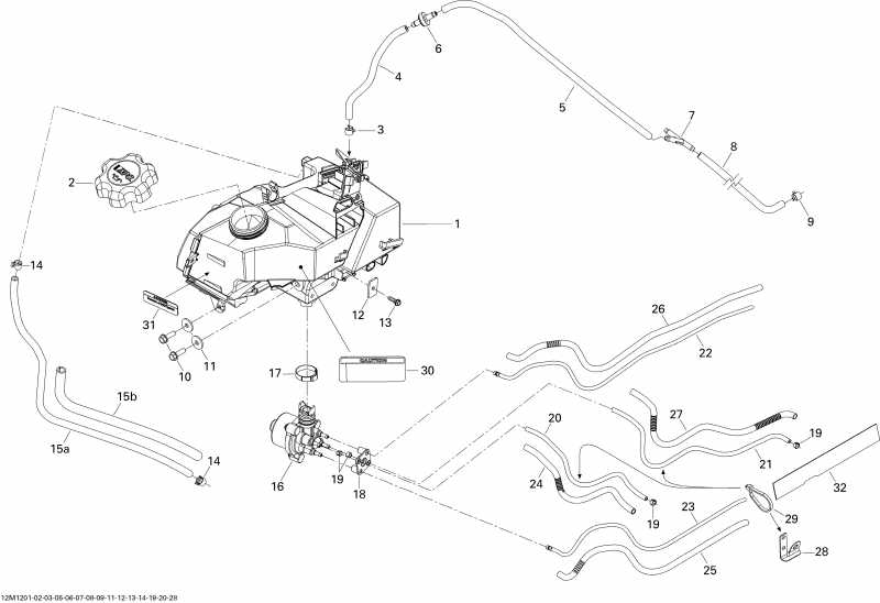 snowmobile  MXZ TNT 600HOETEC, 2012 ������ - Oil System