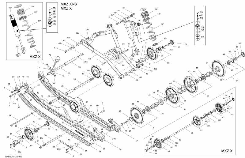 �������� ski-doo MXZ XRS 600HOETEC, 2012 - Rear Suspension Front Arm And Base