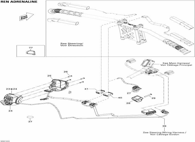 snowmobile BRP SkiDoo Renegade Adrenaline 600HOETEC, 2012 - Electrical Accessories, Steering