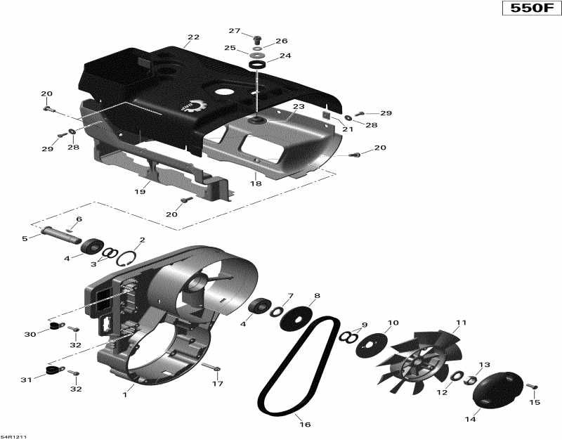 snowmobile  Renegade Sport 550F XP-FAN, 2012 - Fan And Cylinder Cowls
