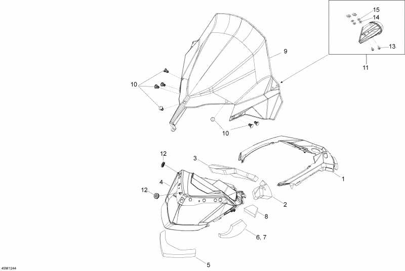 snowmobile Ski-doo Skandic SWT 600 ACE (4-strokes), 2012  - Windshield And Console