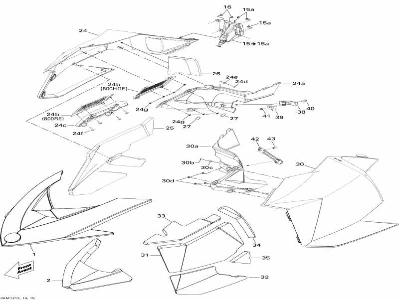 snowmobile  Summit SP 600HO E-TEC, 2012  - Hood 600 Ho Etec