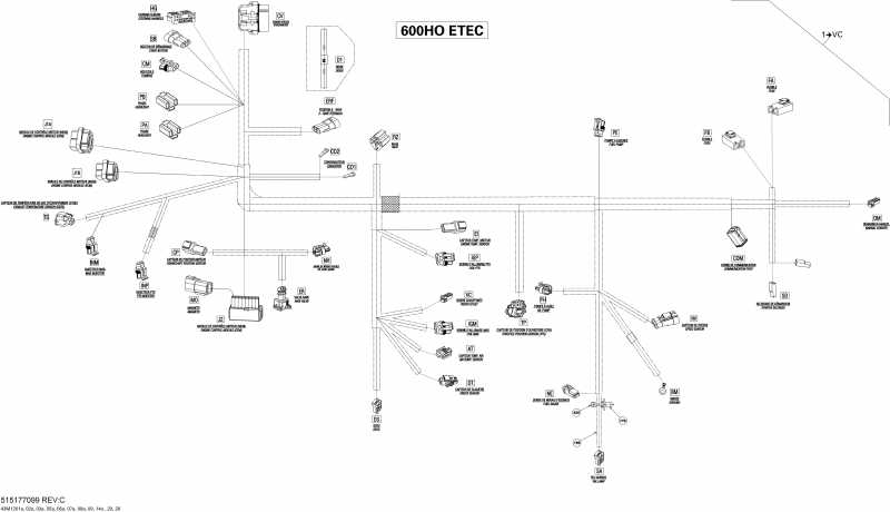 �������� Skidoo ����������� Summit SP 600HO E-TEC, 2012 - Electrical Harness 600ho Etec
