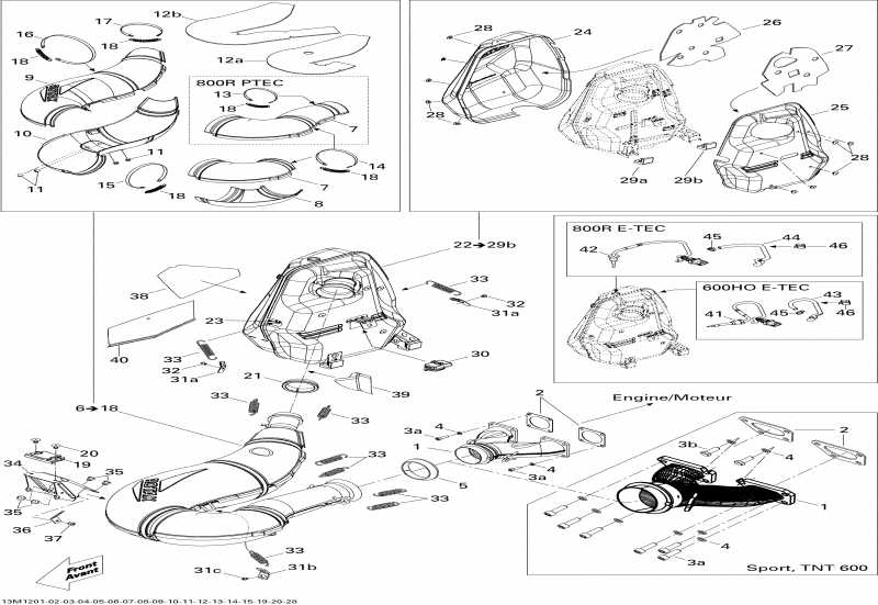 �������� Skidoo ������ Summit SPORT 800R P-TEK, 2012 - Exhaust System