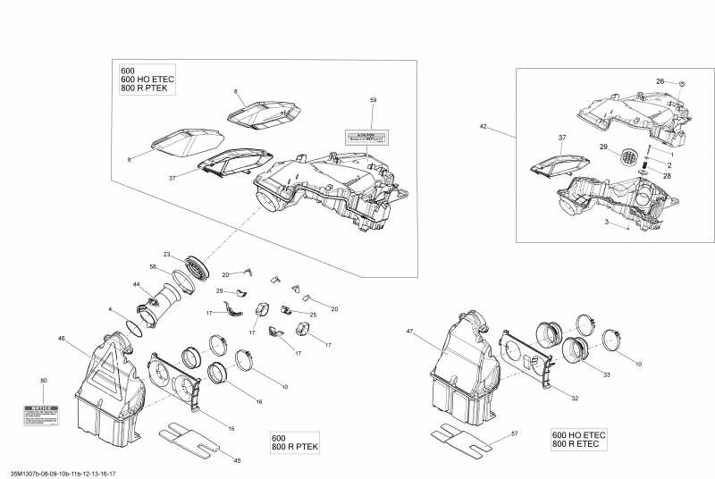 �������� Skidoo ����������� SUMMIT SP 600HOE XP, 2013 - Air Intake System