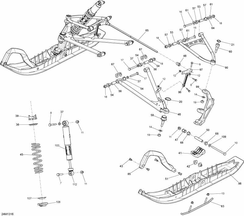  Skidoo  SUMMIT SP 600HOE XP, 2013 - Front Suspension And Ski