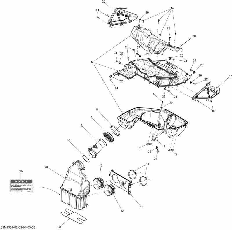 �������� Skidoo ����������� SUMMIT X 800RE XM, 2013 - Air Intake System