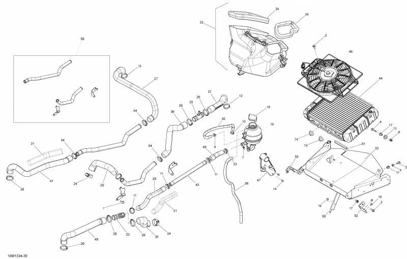 snowmobile Ski-doo TUNDRA LT 600 ACE (4-TEMPS) XP, 2013 - Cooling System