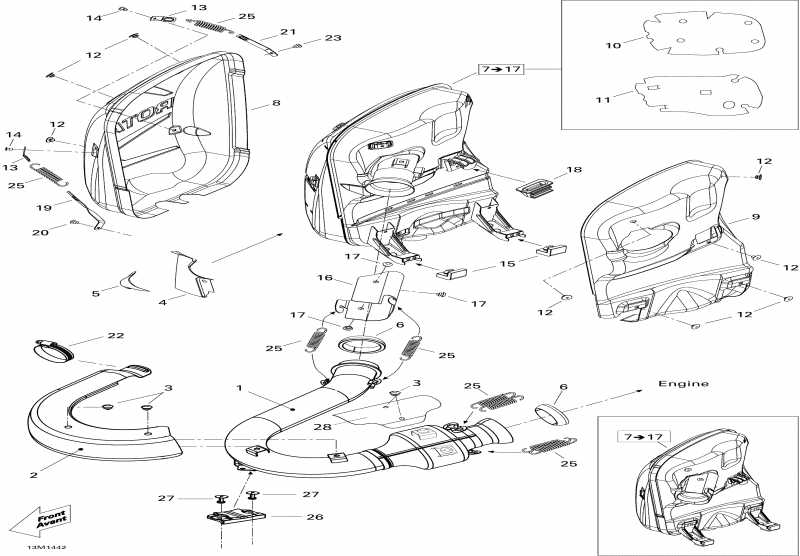 Ski Doo EXPEDITION SE 1200 XU, 2014 - Exhaust System