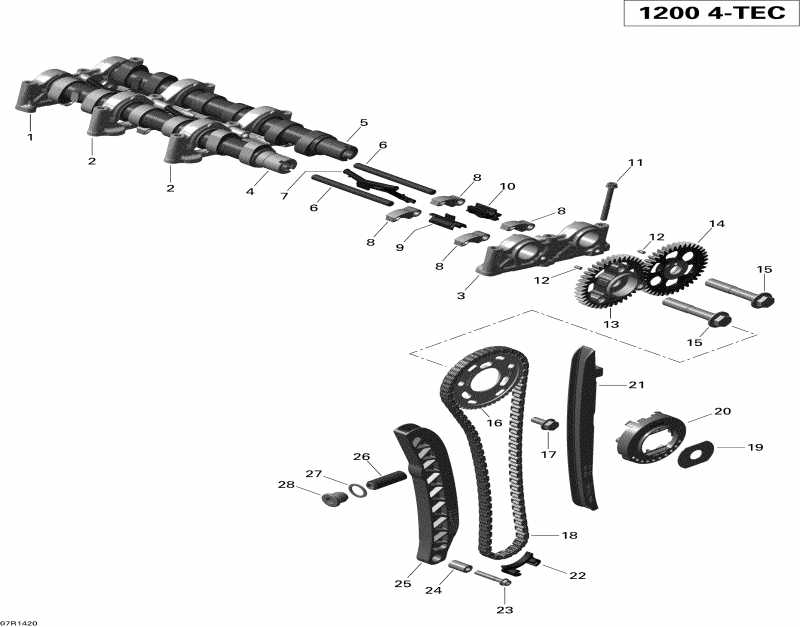  ski-doo GRAND TOURING LE 12004TEC XR, 2014 - Camshafts And Timing Chain
