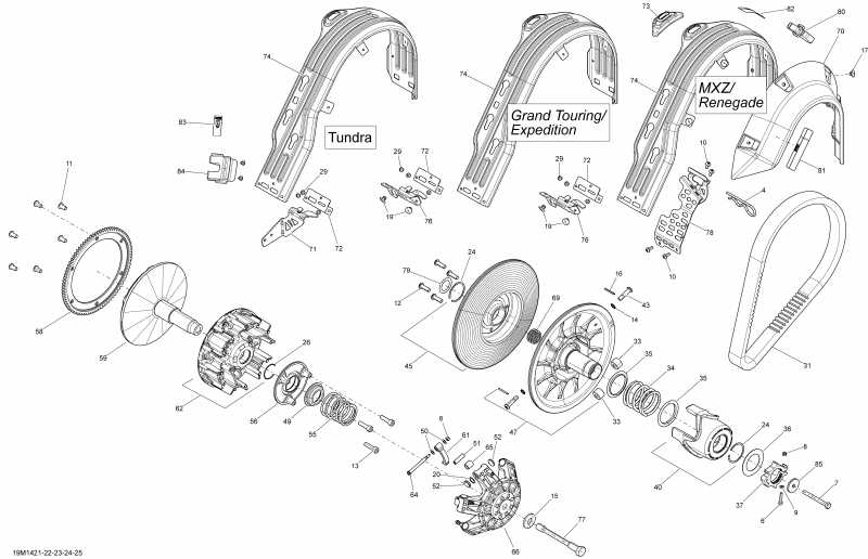 snowmobile  ������ GRAND TOURING SPORT 550F XP, 2014 - Pulley System