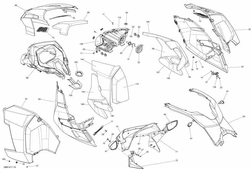  ski-doo GSX LE 12004TEC XR, 2014 - Hood, Windshield And Console
