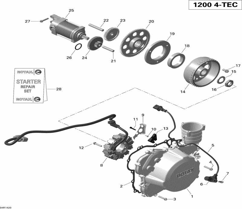 snowmobile Skidoo GSX SE 12004TEC XR, 2014 - Magneto And Electric Starter