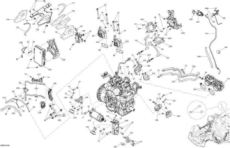  Skidoo  GSX SE 800RE XR, 2014 - Engine And Engine Support 800retec