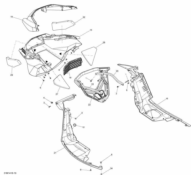  Skidoo  GSX SE 800RE XR, 2014 - Bottom Pan