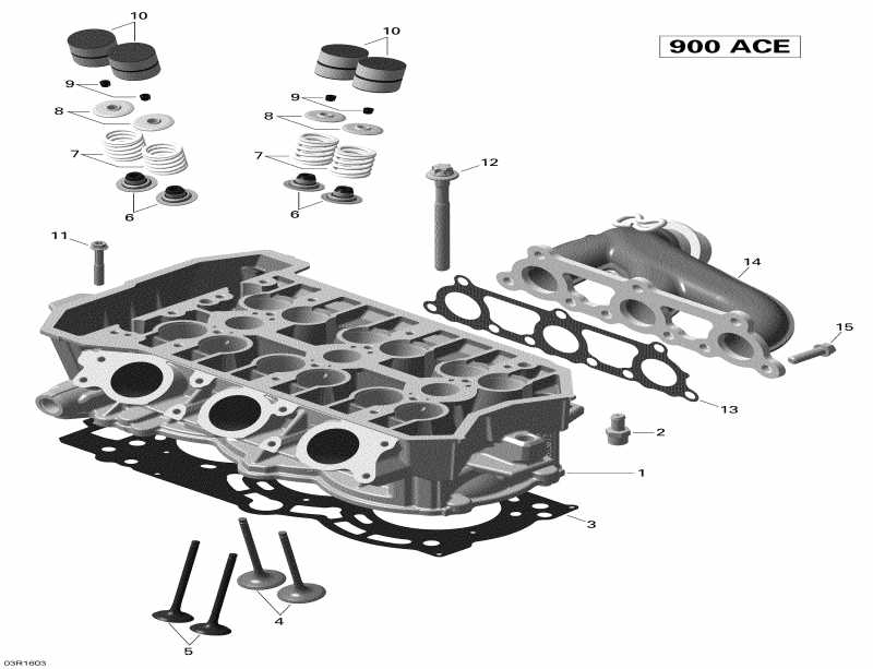  BRP SkiDoo MXZ - 4-STROKE, 2016 - Cylinder Head 900 Ace