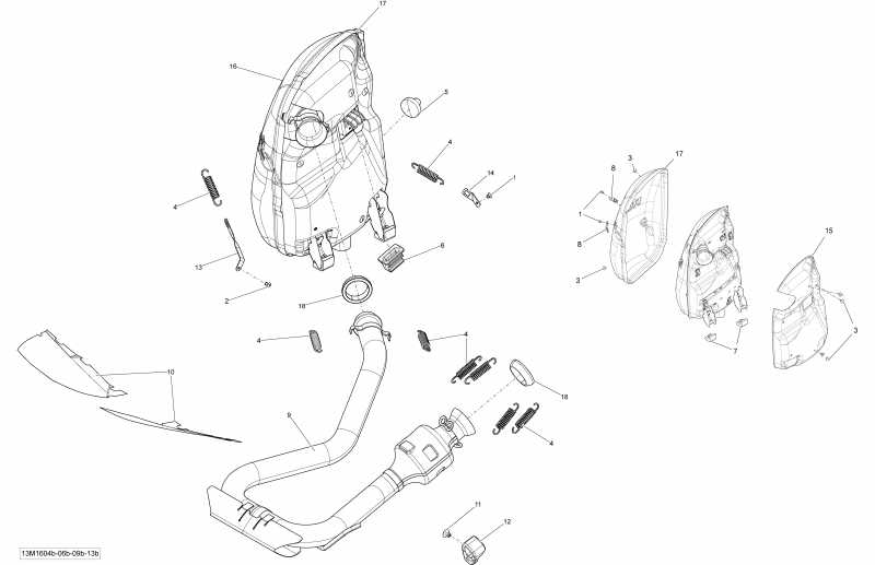 snowmobile BRP  MXZ - 4-STROKE, 2016 - Exhaust System 900 Ace