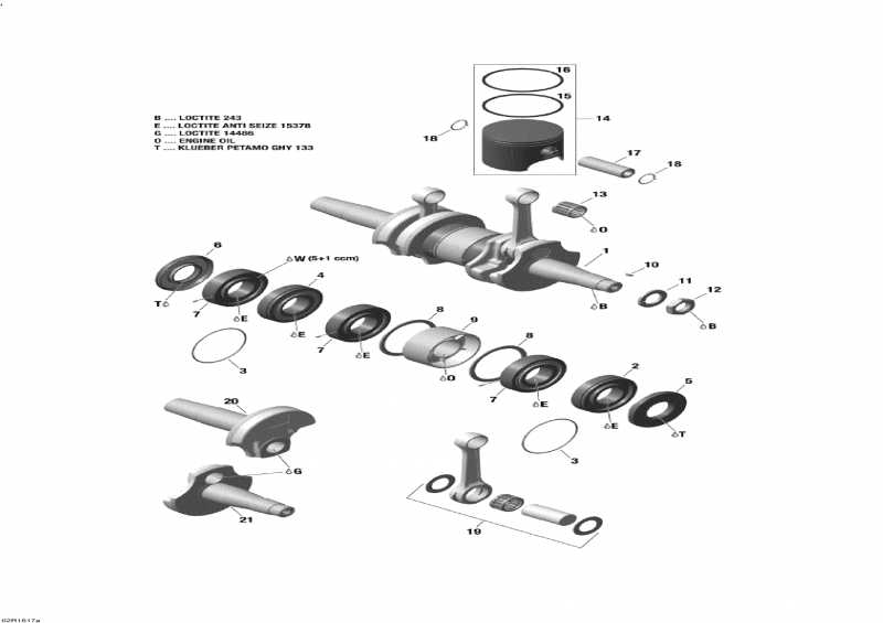 BRP SKANDIC - 2-STROKE, 2016  - Crankshaft And Piston 550f