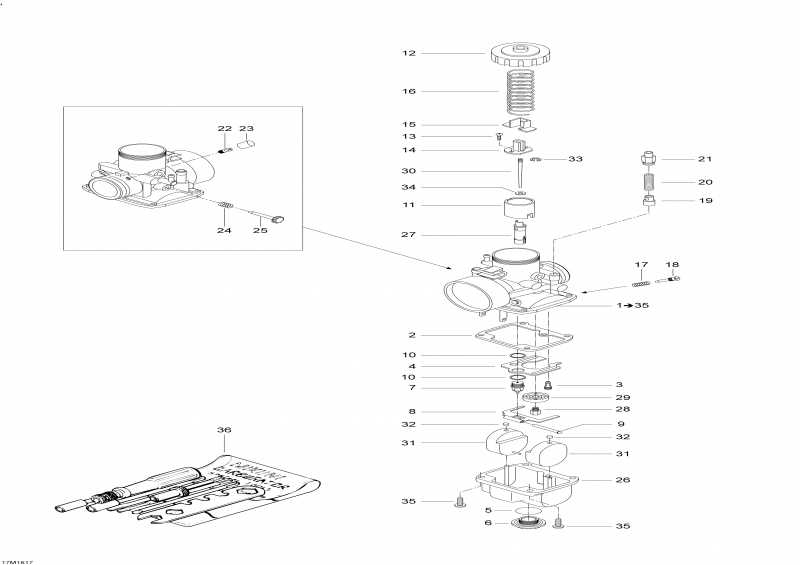 Skidoo SKANDIC - 2-STROKE, 2016 - Carburetor 550f