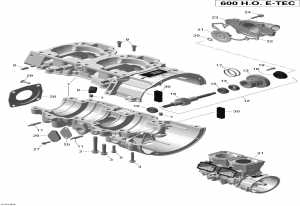 01-      - 600ho E-tec (01- Crankcase And Water Pump - 600ho E-tec)